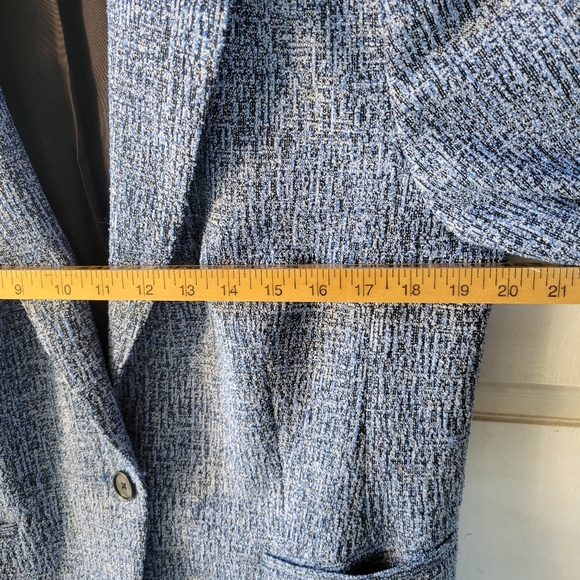 LOFT Women's Tweed Blue BlazerJacket Size L - Picture 8 of 10